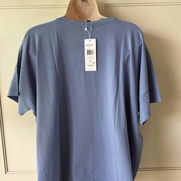Eileen Fisher Bateau Neck Box Top Marina Blue- SZ L-NWT - Picture 3 of 5